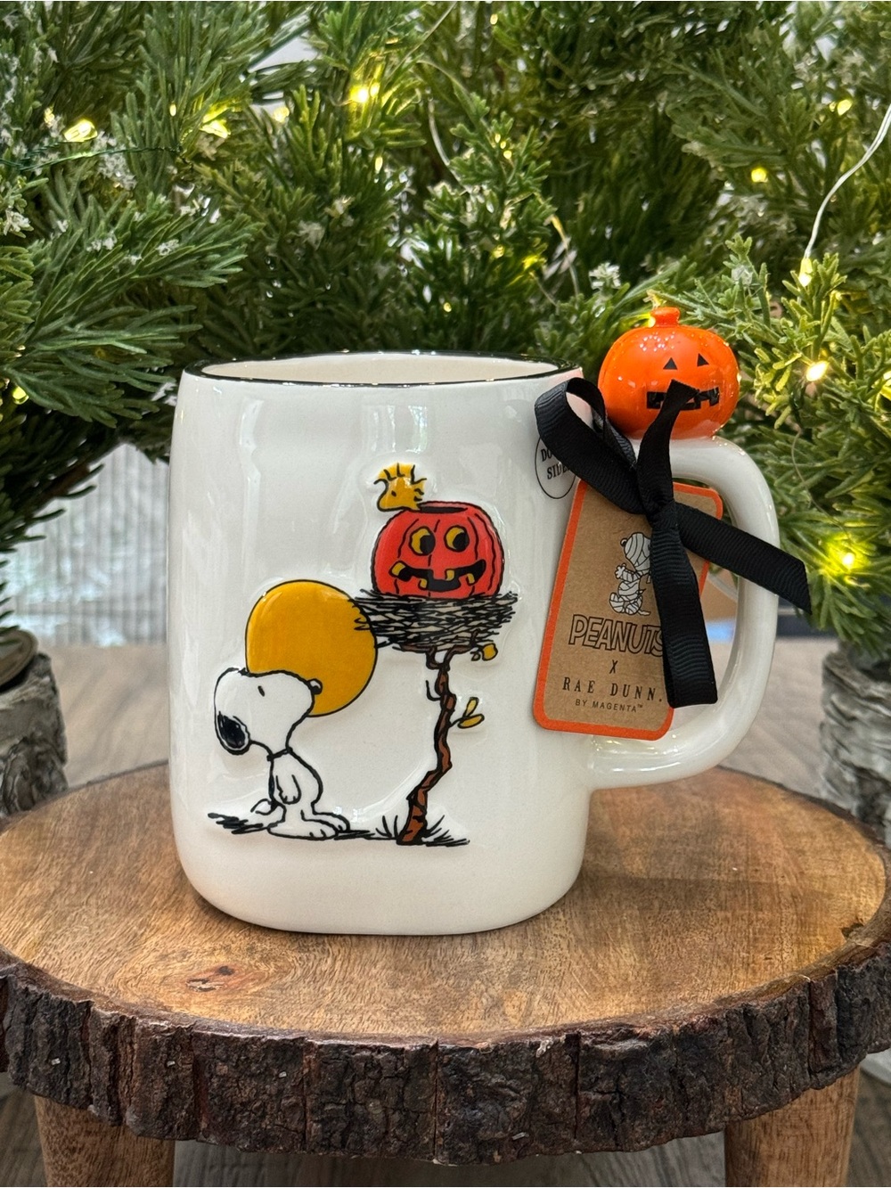 🎃 Brand NEW w/Tags Rae Dunn Peanuts spooky season Double Sided Mug feat. Snoopy